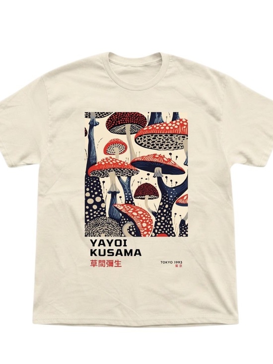 Gildan Tops - Yayoi Kusama Mushroom Art Graphic Gildan T-Shirt